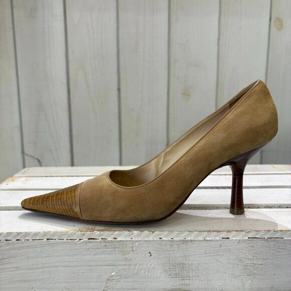 Chanel Vintage Suede Heels - Size 38 - Picture 3 of 14